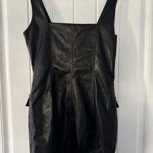 Vintage Havana Black Leather Sleeveless Dress  Women’s Size Medium